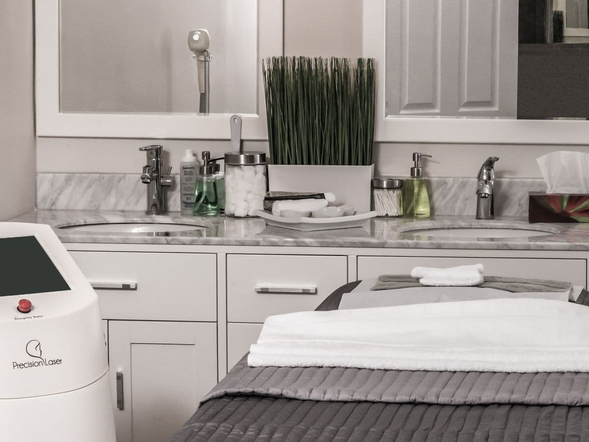 Marble counter in a med spa